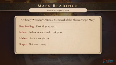 Daily Mass Readings – Saturday, 17 June 2028