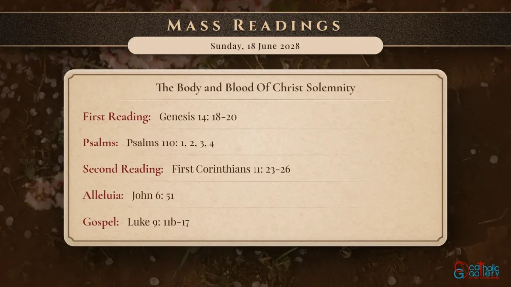 Daily Mass Readings Scripture Card – Sunday, 18 June 2028
