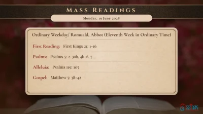 Daily Mass Readings – Monday, 19 June 2028