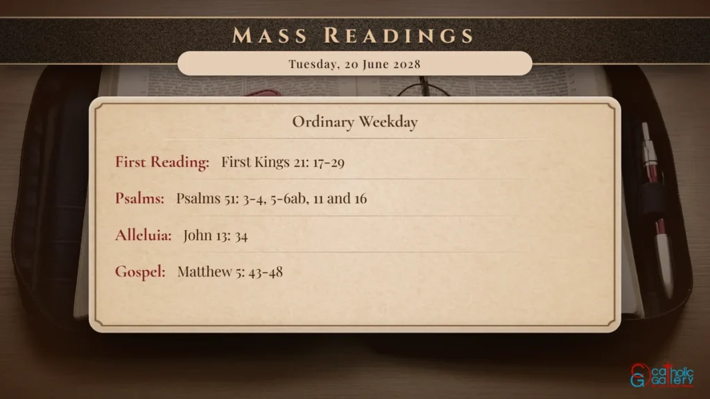 Daily Mass Readings Scripture Card – Tuesday, 20 June 2028