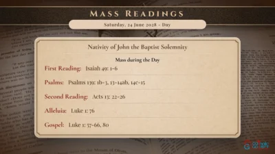 Daily Mass Readings – Saturday, 24 June 2028 – Day