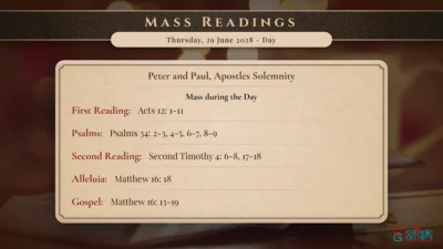 Daily Mass Readings – Thursday, 29 June 2028 – Day