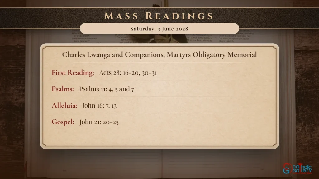 Daily Mass Readings Scripture Card – Saturday, 3 June 2028