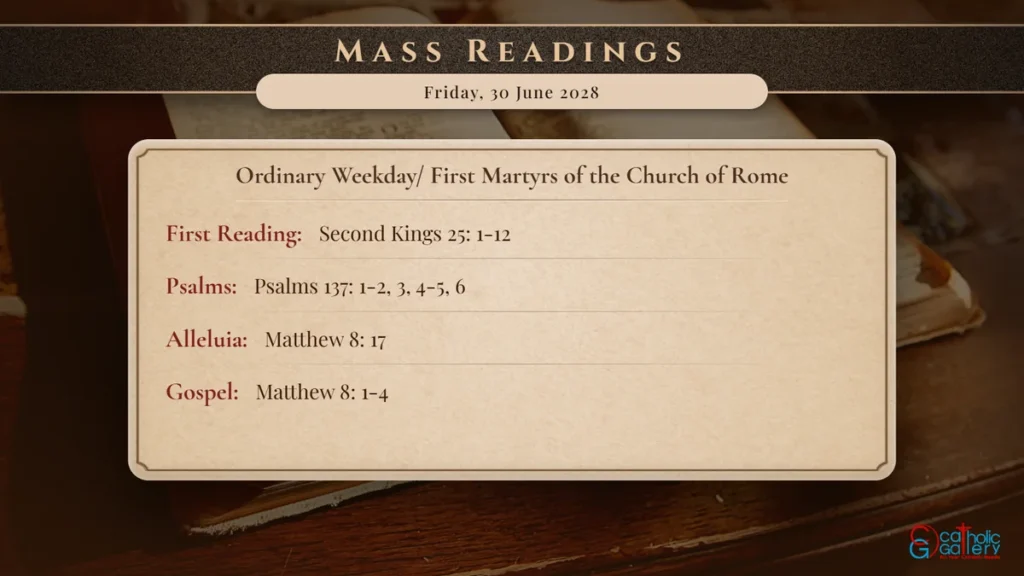 Daily Mass Readings Scripture Card – Friday, 30 June 2028
