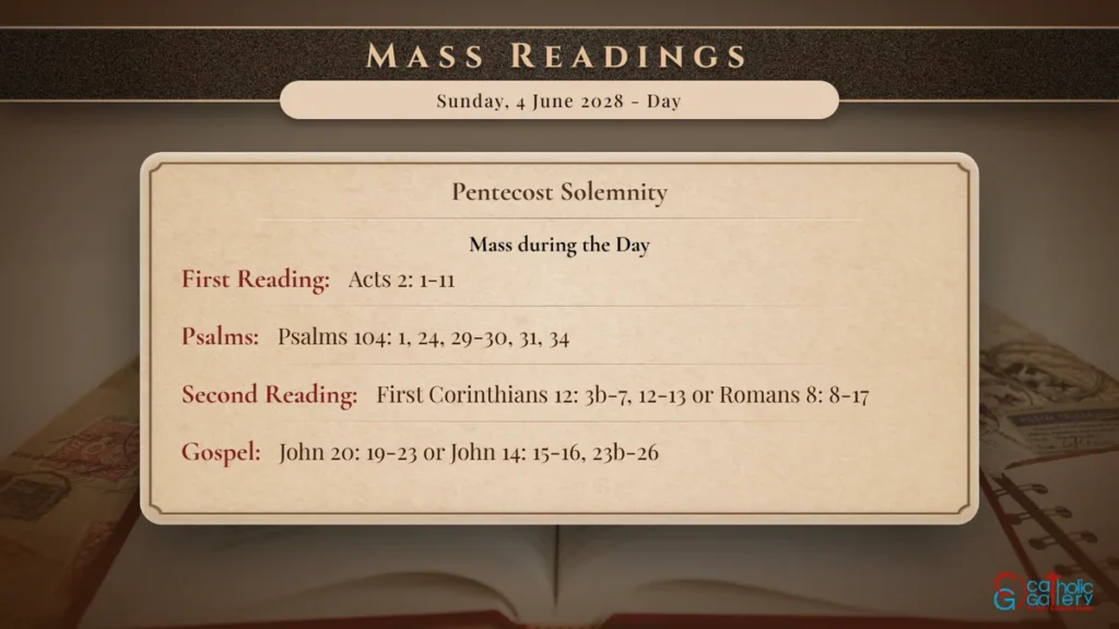 Daily Mass Readings Scripture Card – Sunday, 4 June 2028 - Day