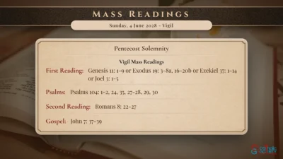 Daily Mass Readings – Sunday, 4 June 2028 – Vigil