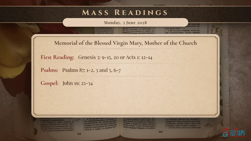 Daily Mass Readings Scripture Card – Monday, 5 June 2028
