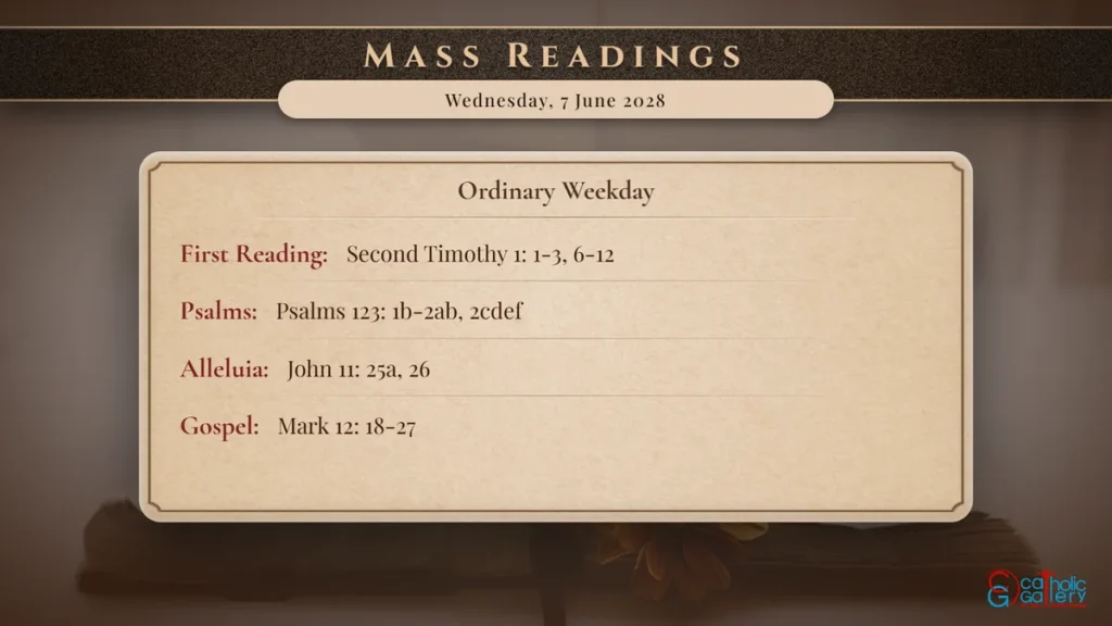 Daily Mass Readings Scripture Card – Wednesday, 7 June 2028