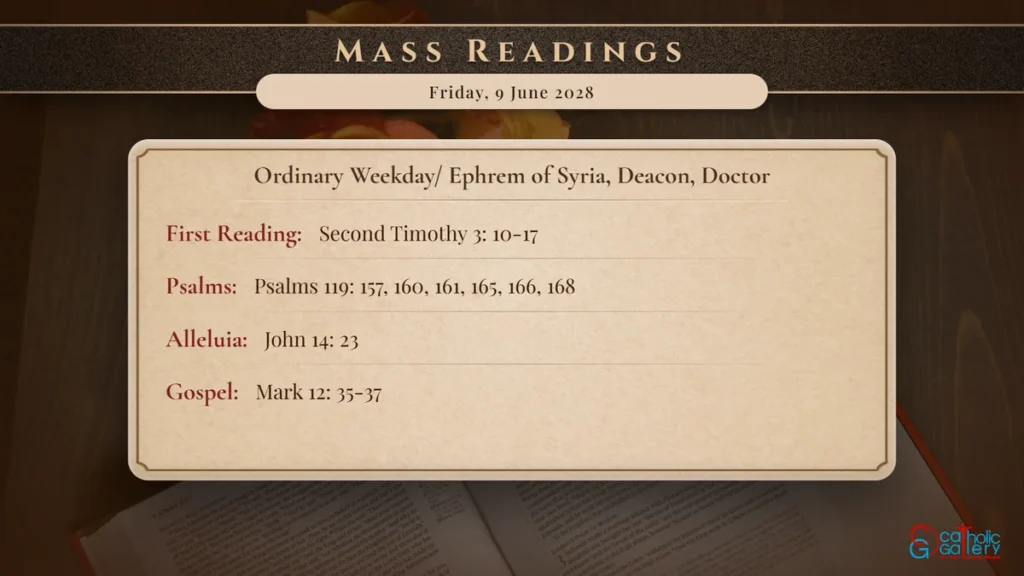 Daily Mass Readings Scripture Card – Friday, 9 June 2028