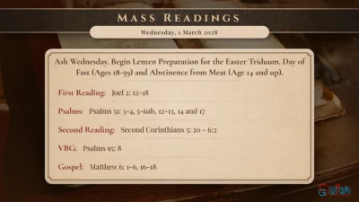 Daily Mass Readings – Wednesday, 1 March 2028