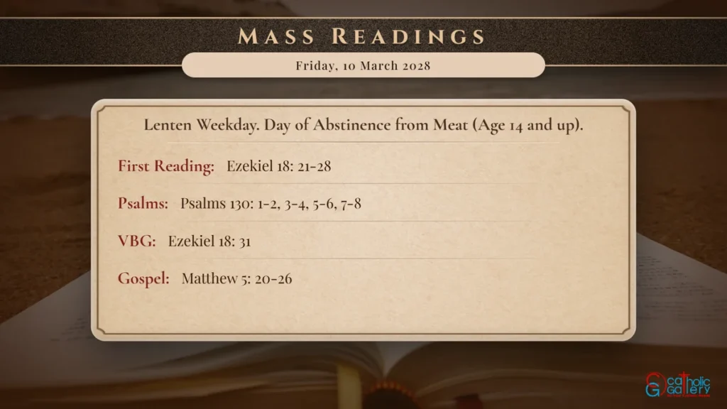 Daily Mass Readings Scripture Card – Friday, 10 March 2028