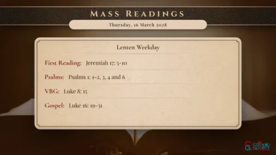 Daily Mass Readings – Thursday, 16 March 2028
