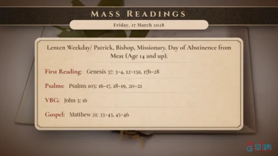 Daily Mass Readings – Friday, 17 March 2028