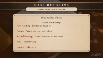 Daily Mass Readings – Sunday, 19 March 2028 – Lenten