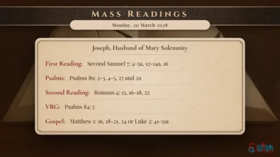 Daily Mass Readings – Monday, 20 March 2028