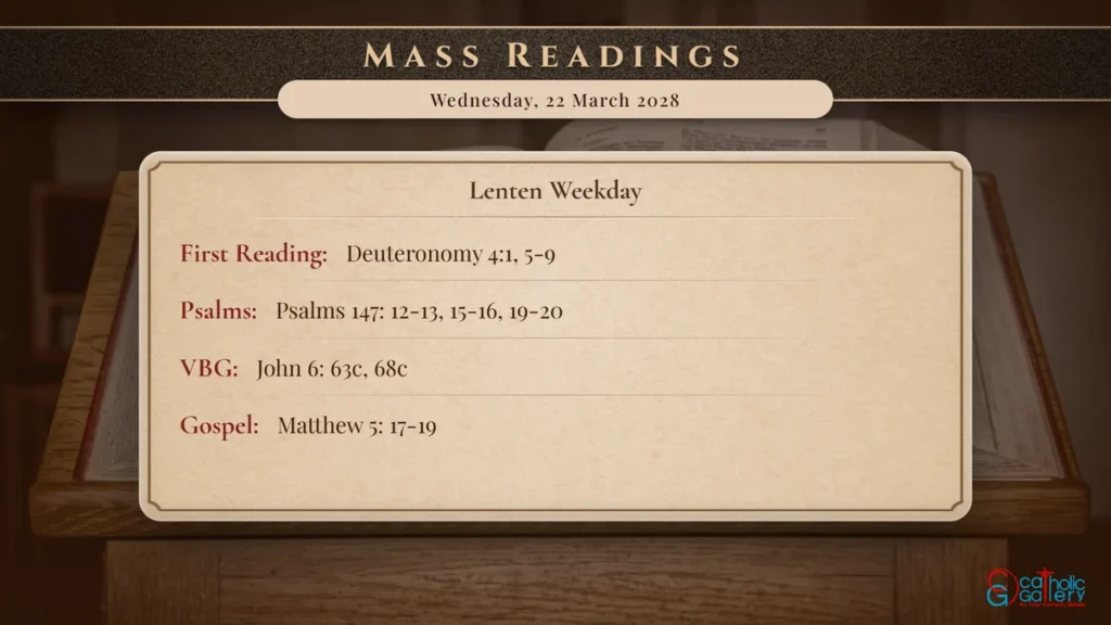 Daily Mass Readings Scripture Card – Wednesday, 22 March 2028