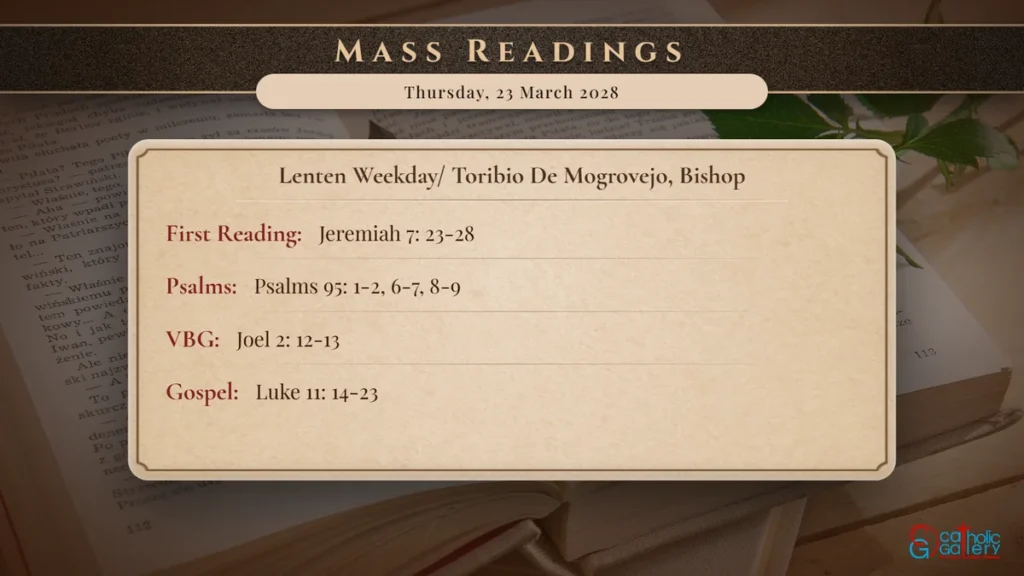 Daily Mass Readings Scripture Card – Thursday, 23 March 2028