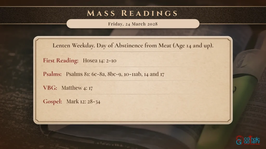 Daily Mass Readings Scripture Card – Friday, 24 March 2028