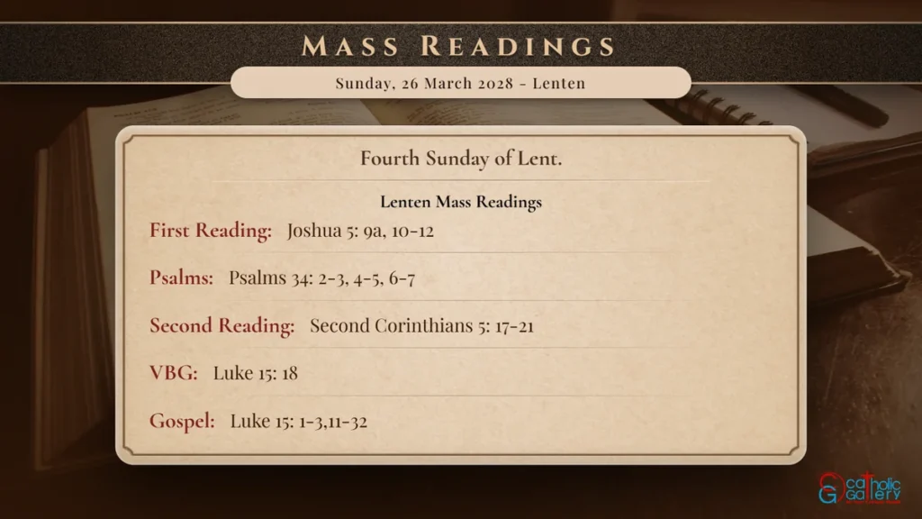 Daily Mass Readings Scripture Card – Sunday, 26 March 2028 - Lenten