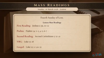 Daily Mass Readings – Sunday, 26 March 2028 – Lenten