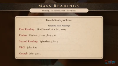 Daily Mass Readings – Sunday, 26 March 2028 – Scrutiny