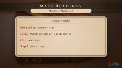 Daily Mass Readings – Monday, 27 March 2028