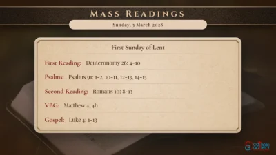 Daily Mass Readings – Sunday, 5 March 2028