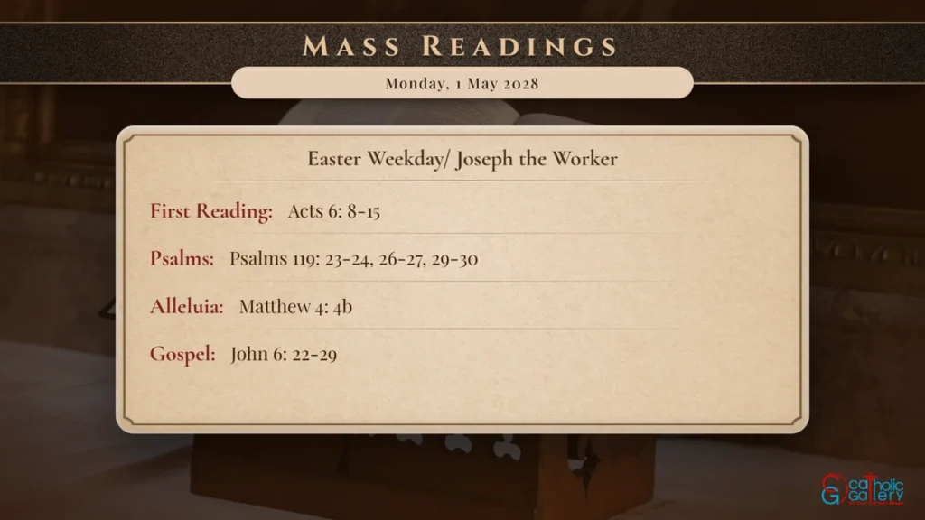 Daily Mass Readings Scripture Card – Monday, 1 May 2028