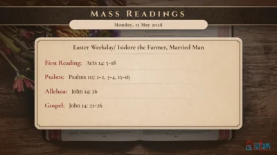 Daily Mass Readings – Monday, 15 May 2028