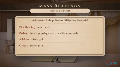 Daily Mass Readings – Tuesday, 2 May 2028