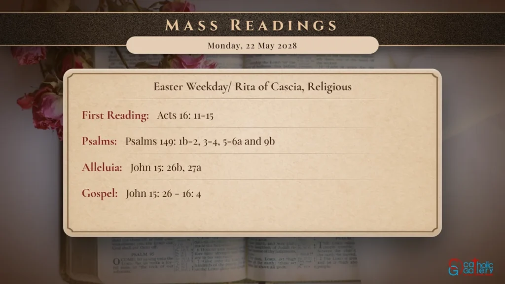 Daily Mass Readings Scripture Card – Monday, 22 May 2028