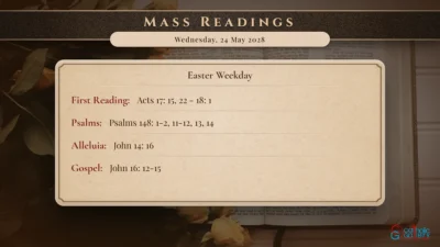 Daily Mass Readings – Wednesday, 24 May 2028