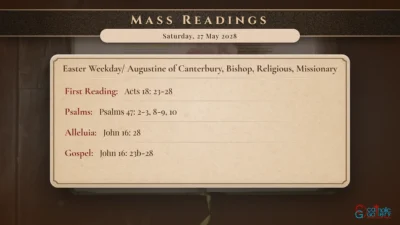 Daily Mass Readings – Saturday, 27 May 2028