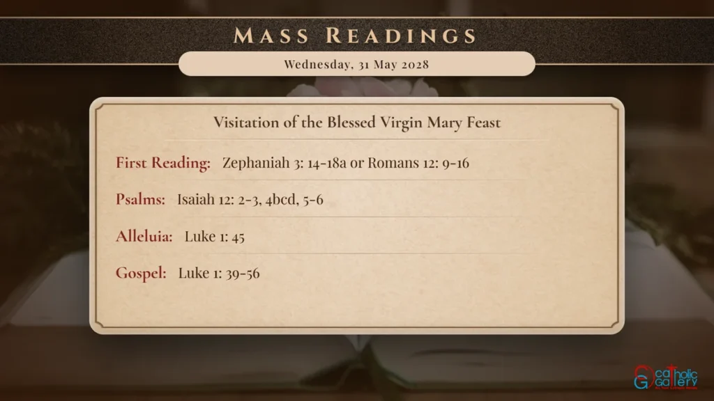 Daily Mass Readings Scripture Card – Wednesday, 31 May 2028