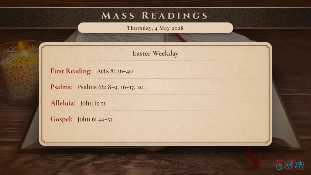 Daily Mass Readings Scripture Card – Thursday, 4 May 2028