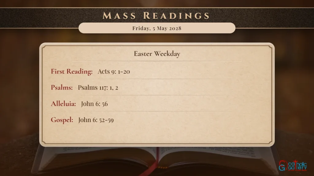 Daily Mass Readings Scripture Card – Friday, 5 May 2028