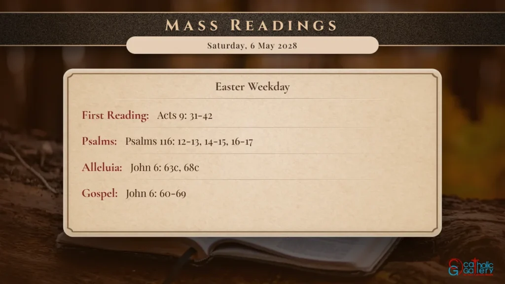 Daily Mass Readings Scripture Card – Saturday, 6 May 2028