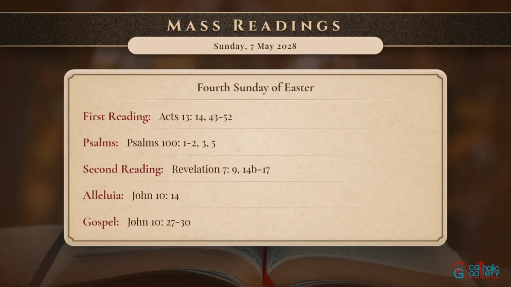 Daily Mass Readings Scripture Card – Sunday, 7 May 2028