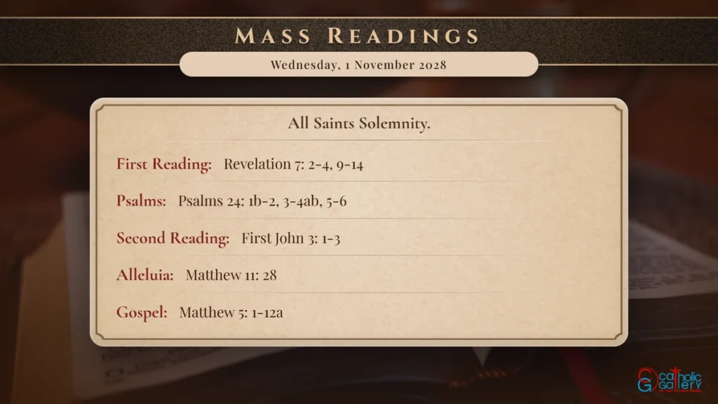 Daily Mass Readings Scripture Card – Wednesday, 1 November 2028