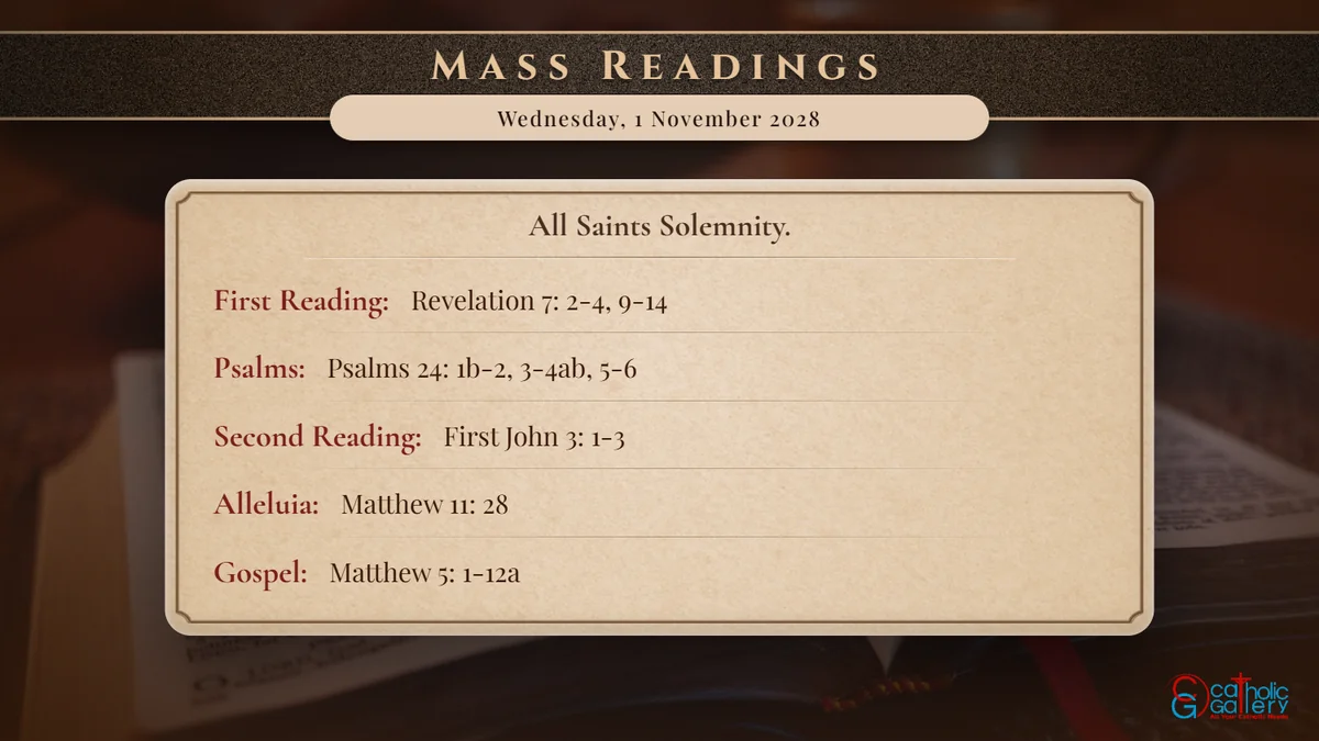Daily Mass Readings – Wednesday, 1 November 2028 - Catholic Gallery