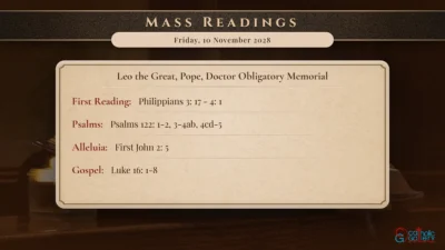Daily Mass Readings – Friday, 10 November 2028