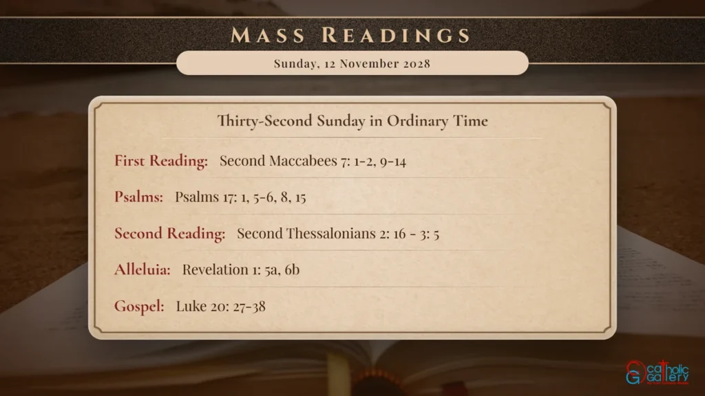 Daily Mass Readings Scripture Card – Sunday, 12 November 2028