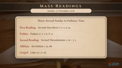 Daily Mass Readings – Sunday, 12 November 2028