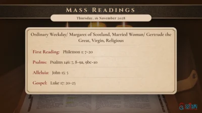 Daily Mass Readings – Thursday, 16 November 2028