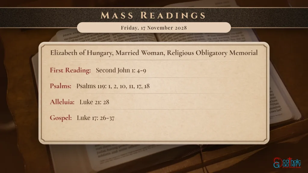 Daily Mass Readings Scripture Card – Friday, 17 November 2028