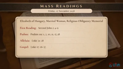 Daily Mass Readings – Friday, 17 November 2028