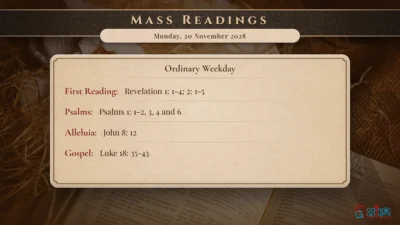 Daily Mass Readings – Monday, 20 November 2028