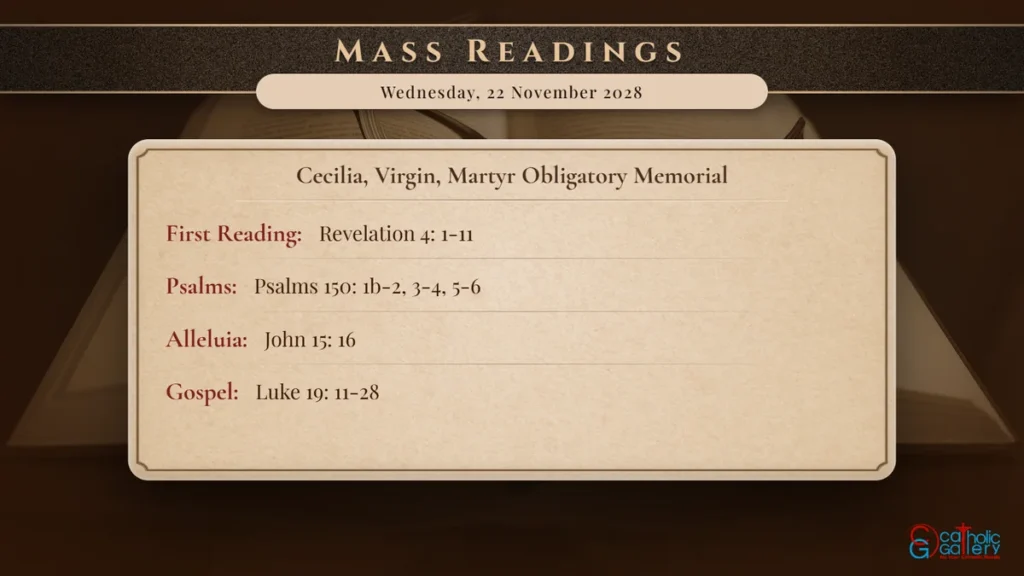 Daily Mass Readings Scripture Card – Wednesday, 22 November 2028