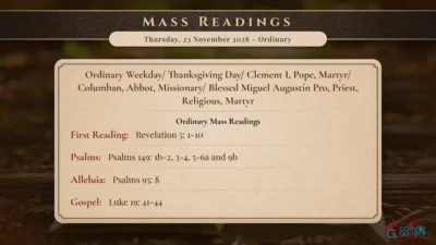Daily Mass Readings – Thursday, 23 November 2028 – Ordinary