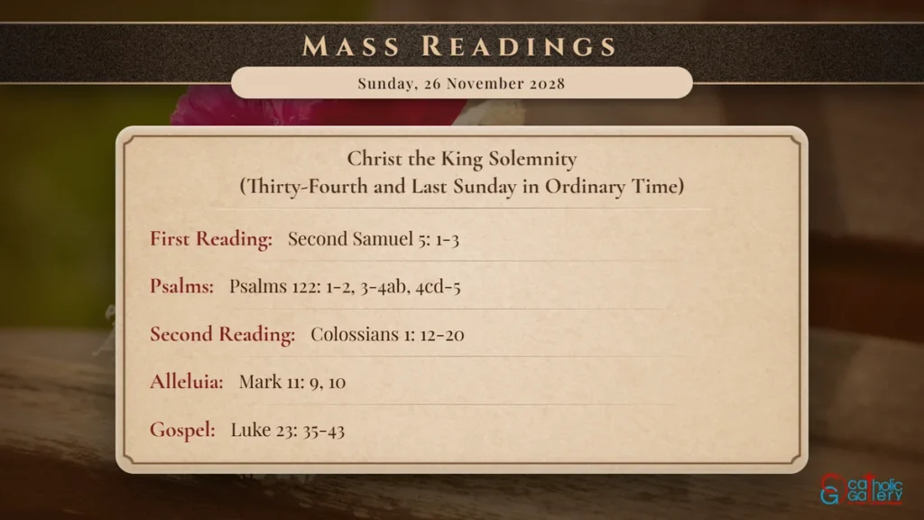 Daily Mass Readings Scripture Card – Sunday, 26 November 2028